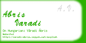 abris varadi business card